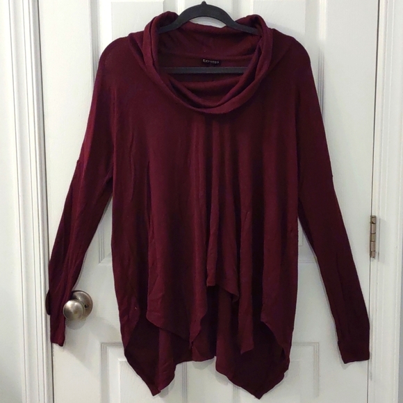 SET OF 2 Express Soft Plush Cowl Neck Longline Tunic Sweaters Size S - Picture 2 of 12